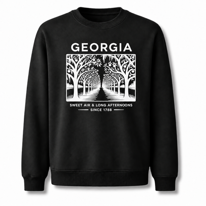 Georgia Sweet Air Long Afternoons Historic Avenue Sweatshirt - Black