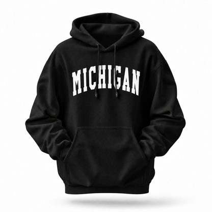 Michigan Classic Arch Bold Letters White Hoodie