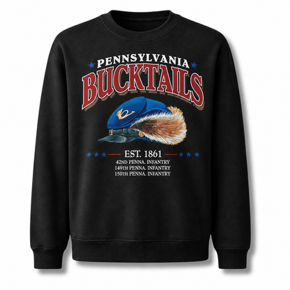Pennsylvania Bucktails Military Heritage Vintage Distressed Sweatshirt - Black
