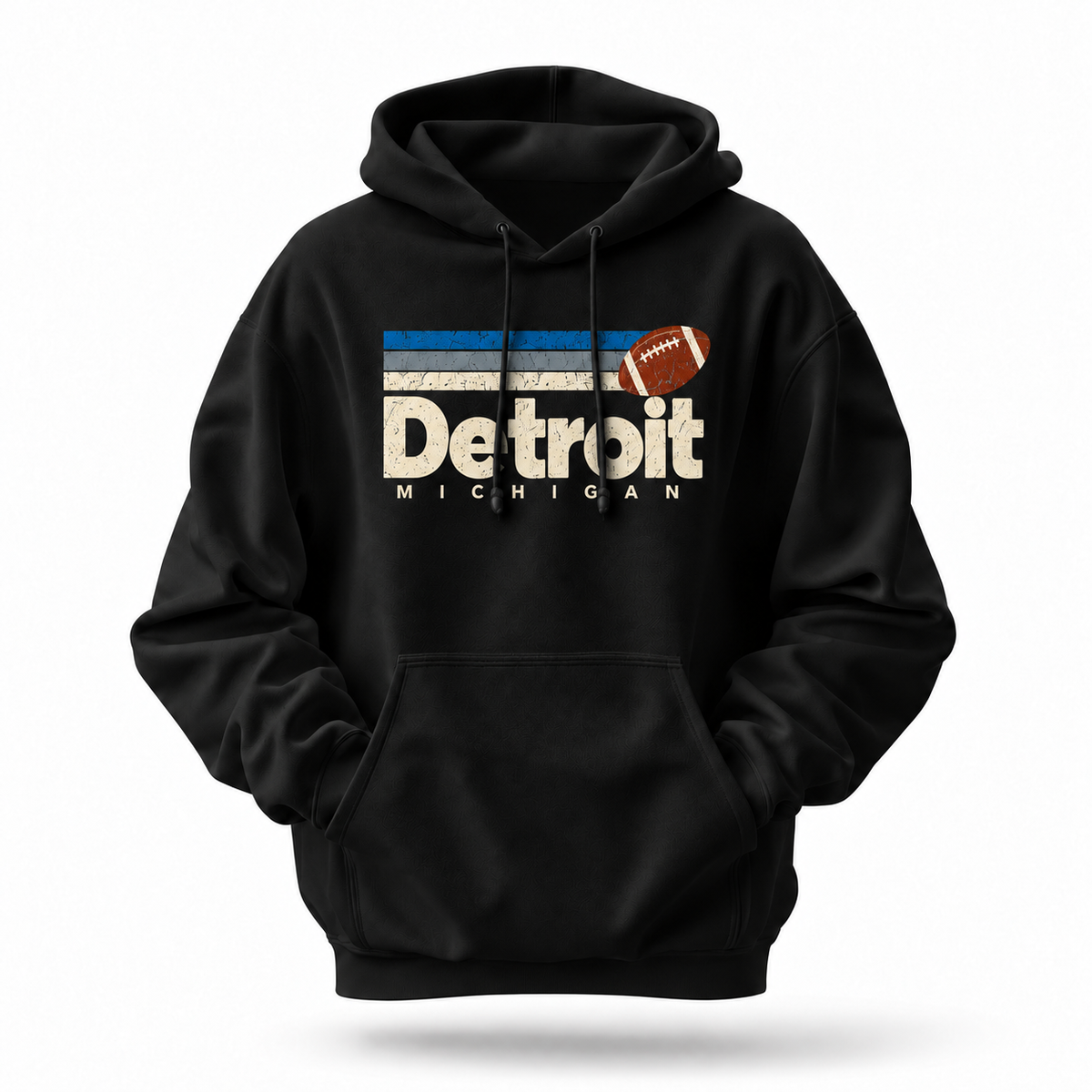 Detroit Michigan Vintage Football Retro Hoodie