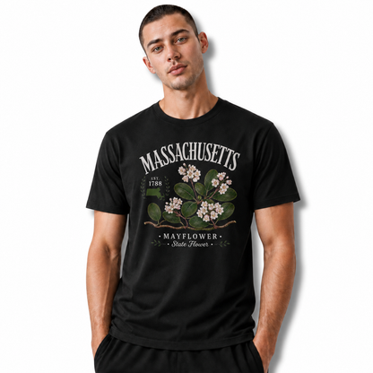 Massachusetts Mayflower State Flower Vintage Botanical Shirt