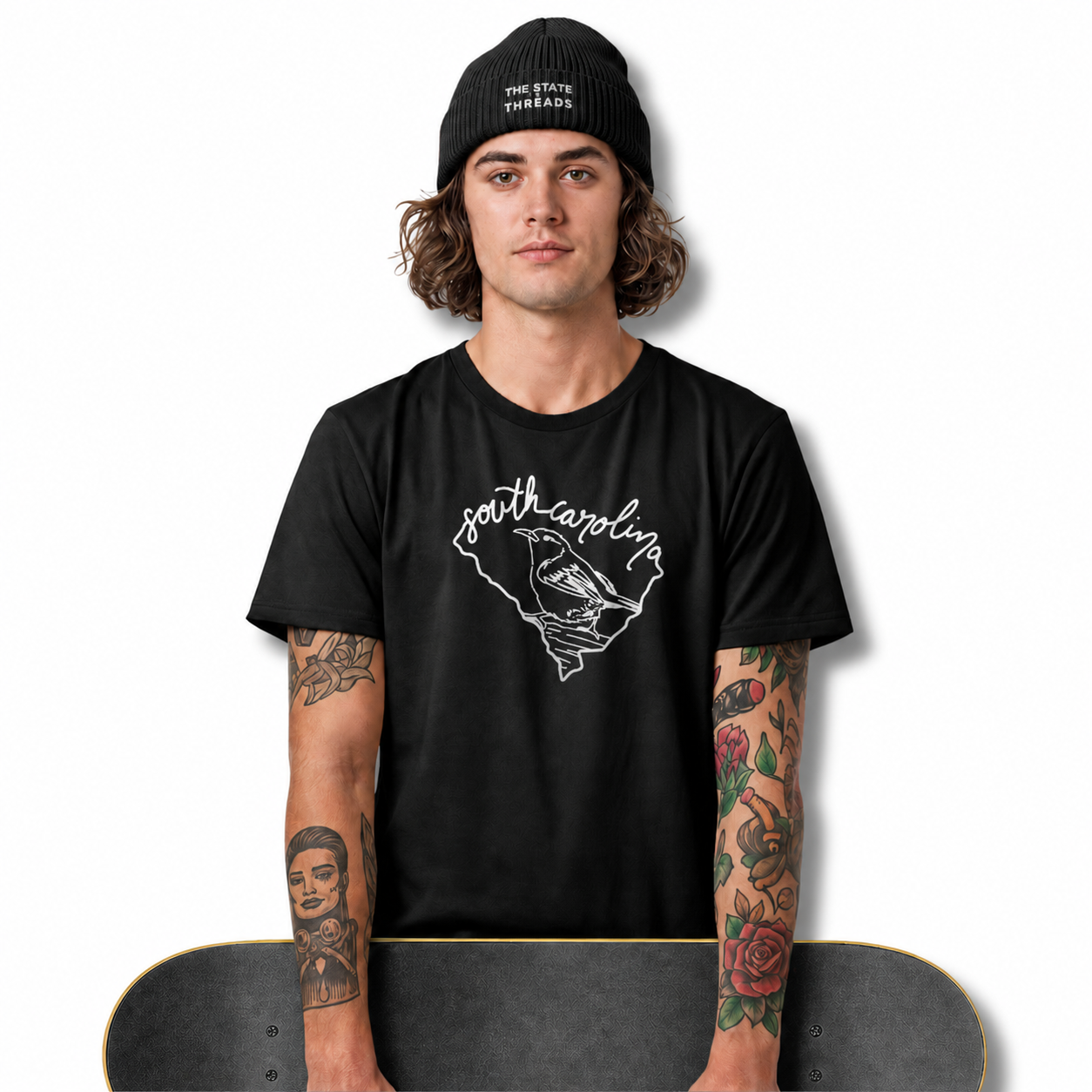 South Carolina State Bird Outline Map Shirt