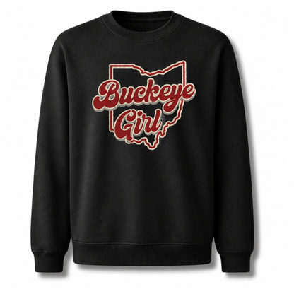 Buckeye Girl Ohio State Pride Vintage Sweatshirt - Black