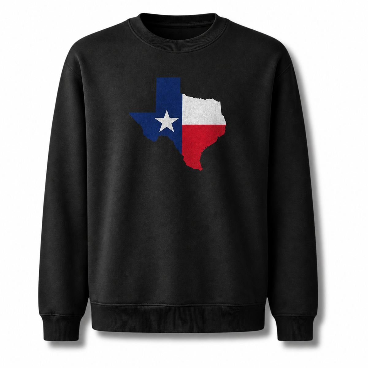 Texas Lone Star Flag Vintage Patriotic Distressed Sweatshirt - Black