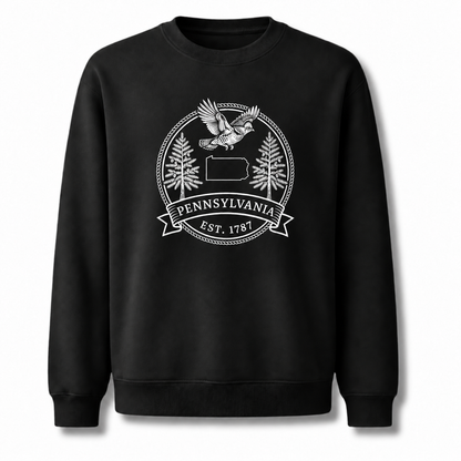 Pennsylvania Historic State Emblem Classic Vintage Sweatshirt - Black