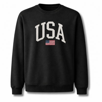 USA Arch Flag Minimalist Varsity Sweatshirt