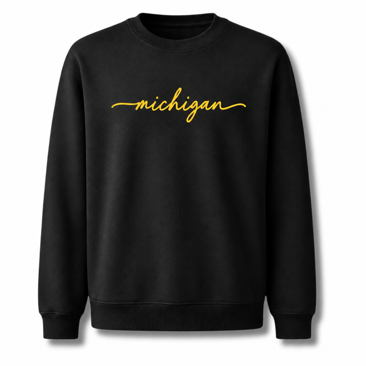 Michigan Maize Gold Vintage Athletic Collegiate Sweatshirt - Black