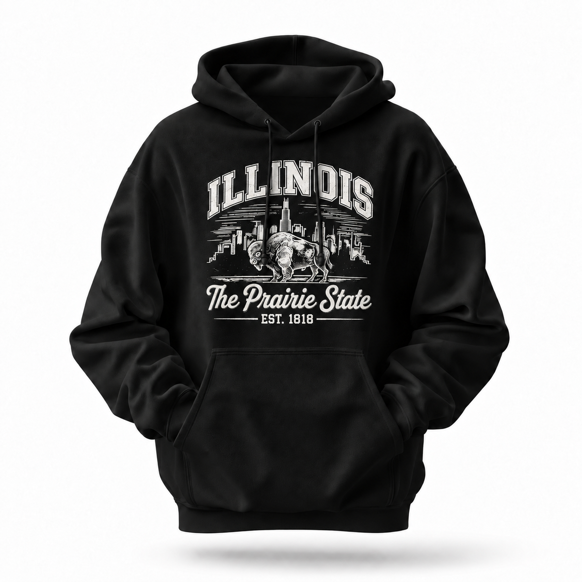 Illinois The Prairie State Bison Est 1818 Hoodie