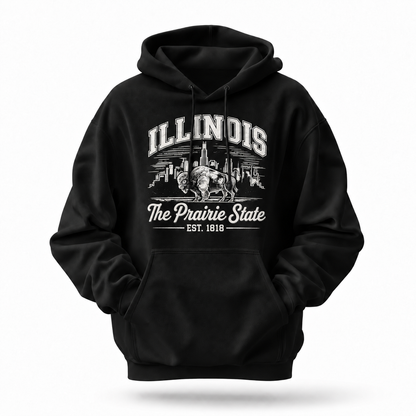 Illinois The Prairie State Bison Est 1818 Hoodie