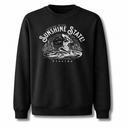 Welcome to Florida Sunshine State Alligator Sweatshirt - Black