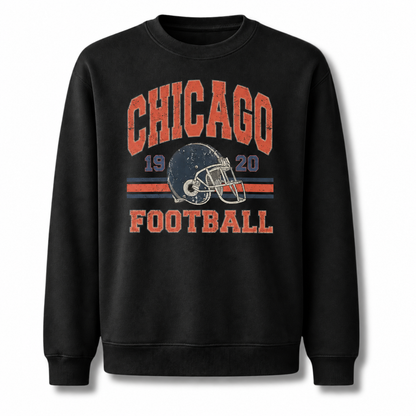 Chicago Football Gameday Retro Vintage Collegiate Sweatshirt - Black