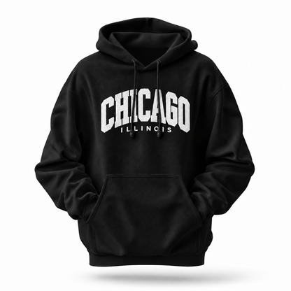 Chicago Illinois Varsity Arch Block Letters Hoodie