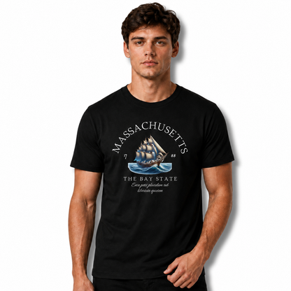 Massachusetts Nautical Sailboat Bay State Pride Shirt