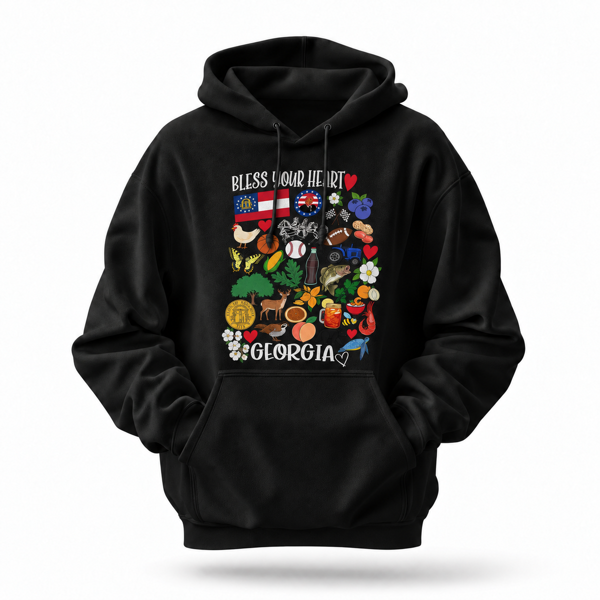 Georgia Bless Your Heart State Icons Hoodie