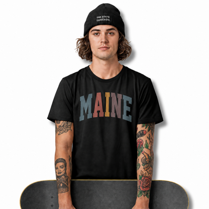 Maine Retro Pastel Varsity Lettering Shirt