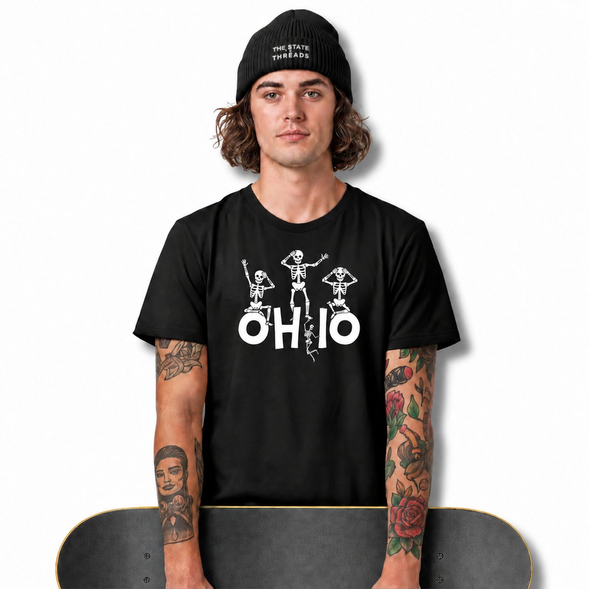Ohio Dancing Skeleton Spooky Halloween Game Day Shirt
