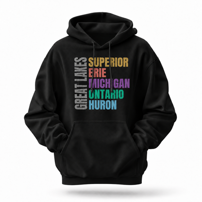 Great Lakes Superior Erie Michigan Ontario Huron Hoodie