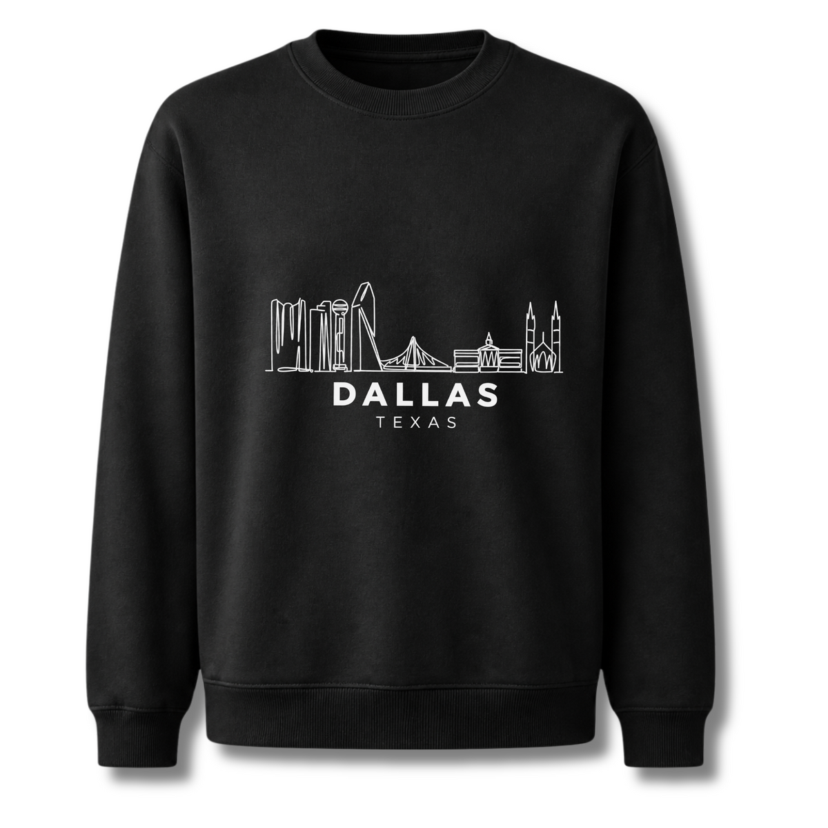 Dallas Texas Skyline Vintage Heritage Graphic Sweatshirt - Black