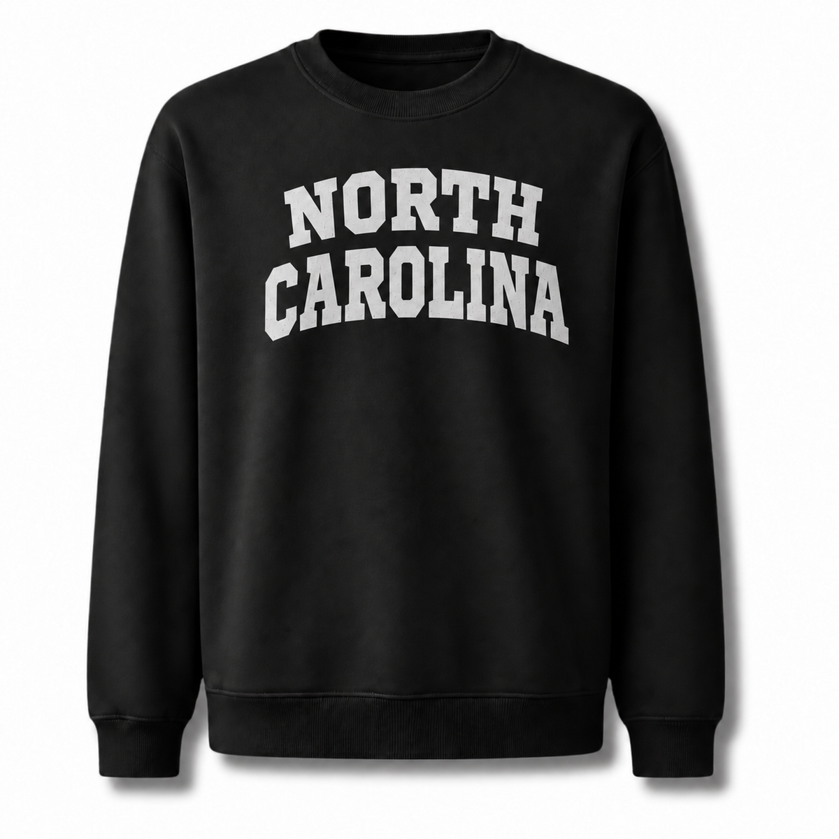 North Carolina Collegiate Arched Block Lettering Retro Sweatshirt - Black