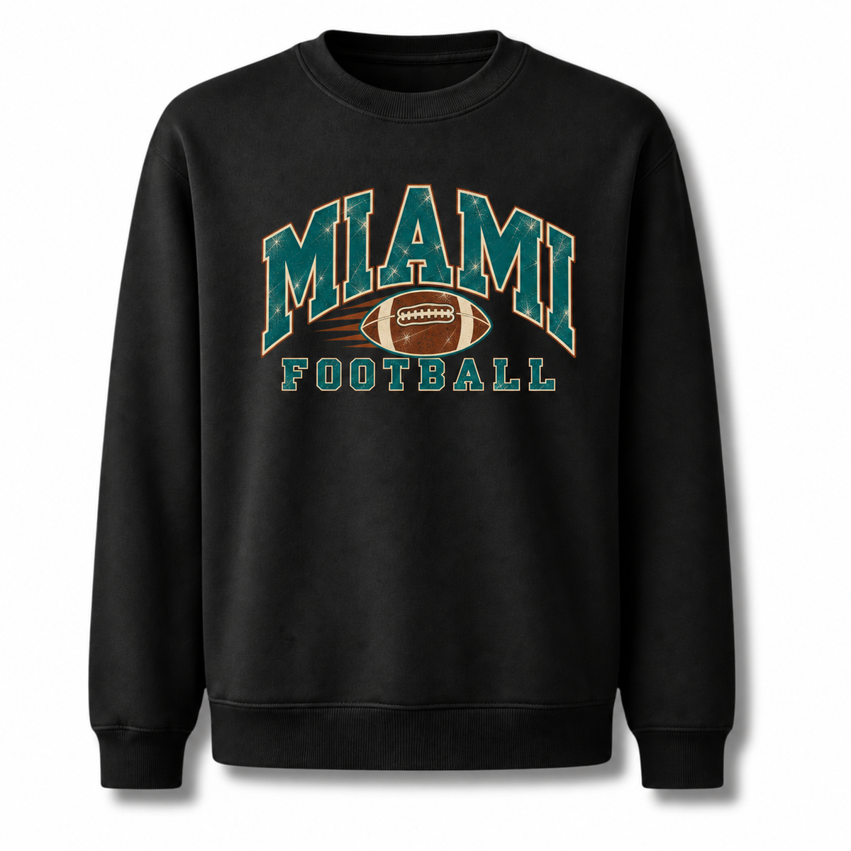 Miami Football Vintage Classic Sports Retro Sweatshirt - Black