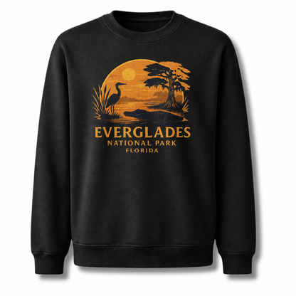Florida Everglades National Park Nature Vintage Sweatshirt - Black