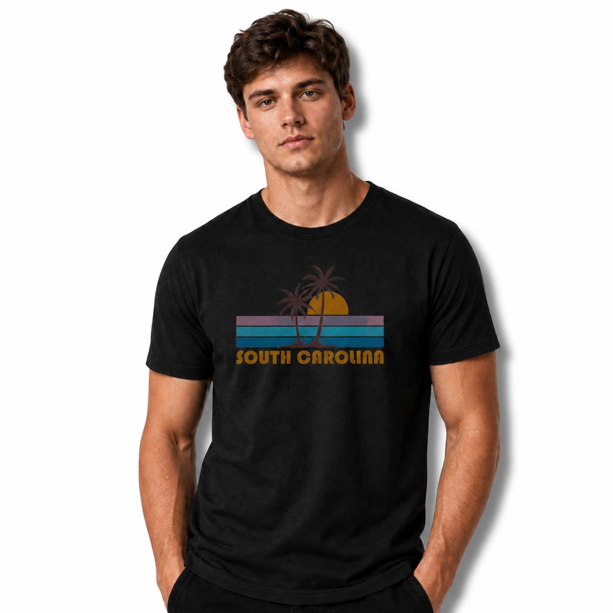Product Name: South Carolina Retro Sunset Palm Tree Coastal Shirt