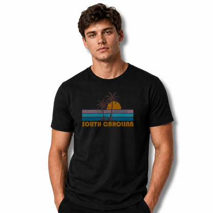Product Name: South Carolina Retro Sunset Palm Tree Coastal Shirt