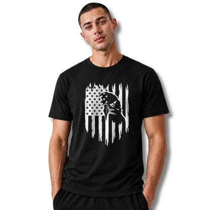 America Distressed Flag Eagle Silhouette Graphic Shirt