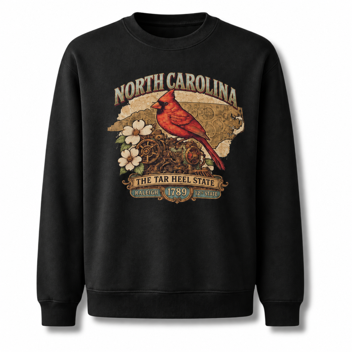 North Carolina Vintage Heritage State Pride Crest Sweatshirt - Black
