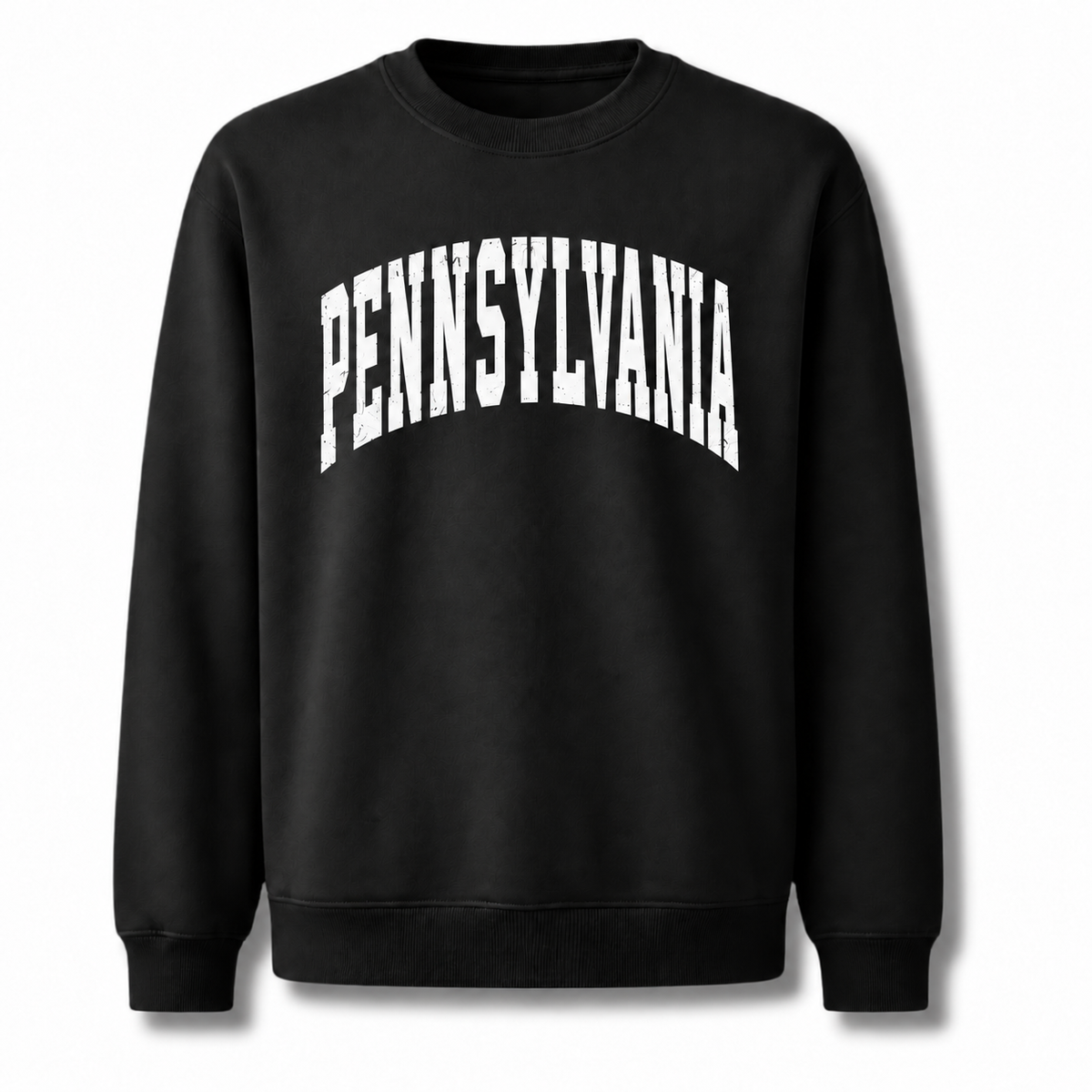 Pennsylvania Collegiate Varsity Athletic Lettering Vintage Sweatshirt - Black