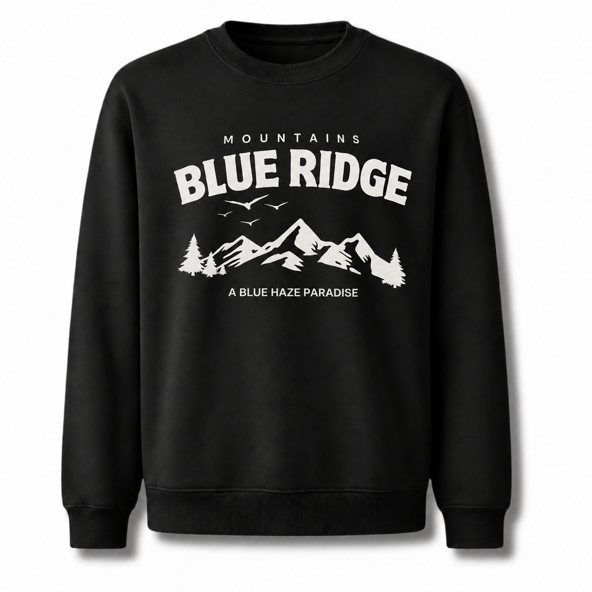 Blue Ridge Georgia Mountains Blue Haze Paradise Sweatshirt - Black