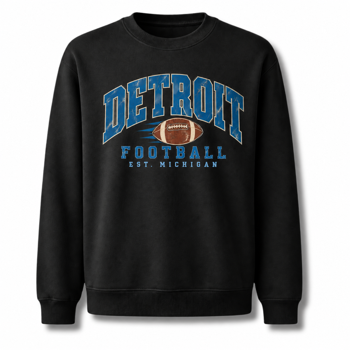 Detroit Football Retro Vintage Gameday Tailgate Sweatshirt - Black