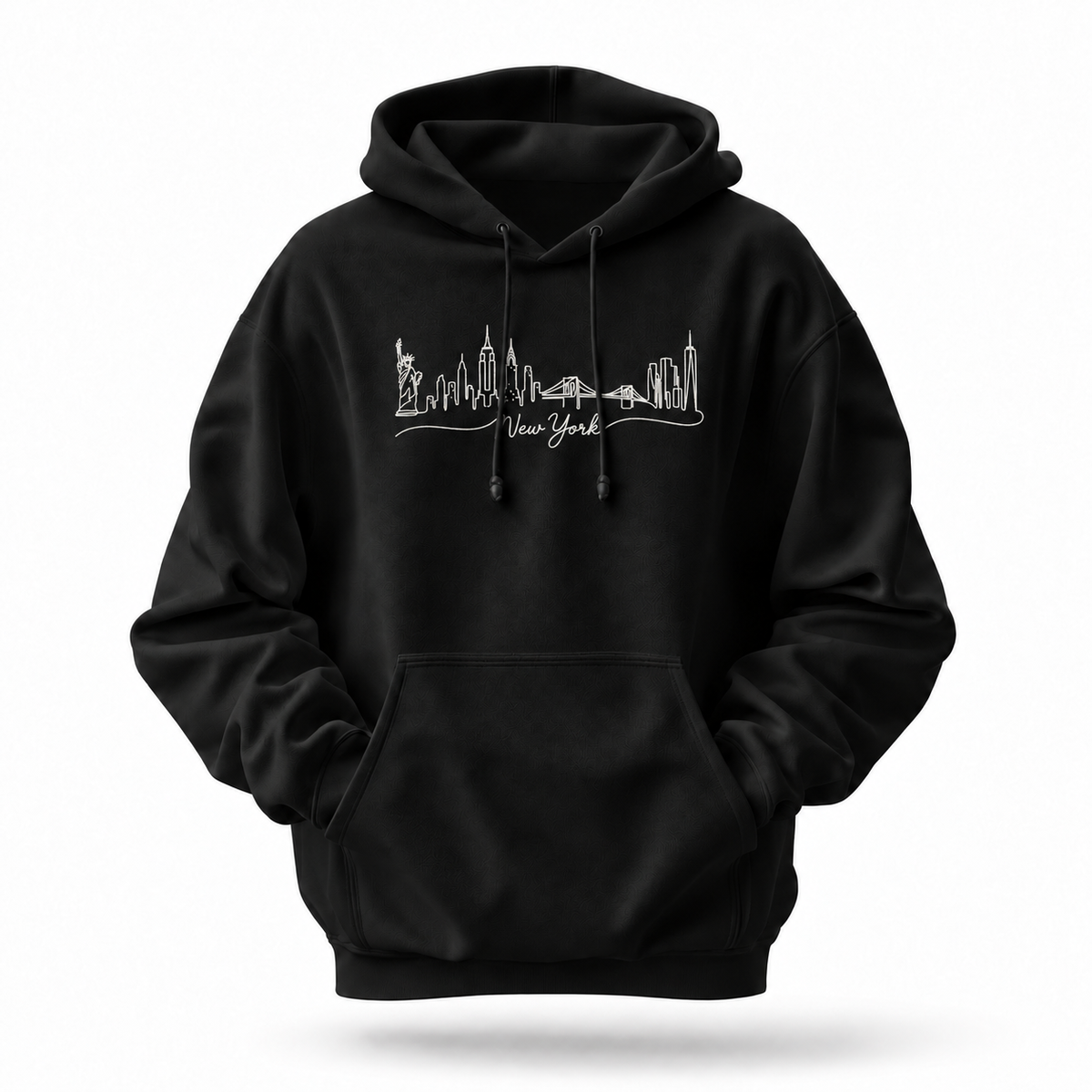 New York Minimalist Skyline Script Hoodie