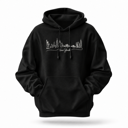 New York Minimalist Skyline Script Hoodie