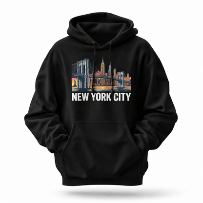 New York City Skyline Brooklyn Bridge Hoodie