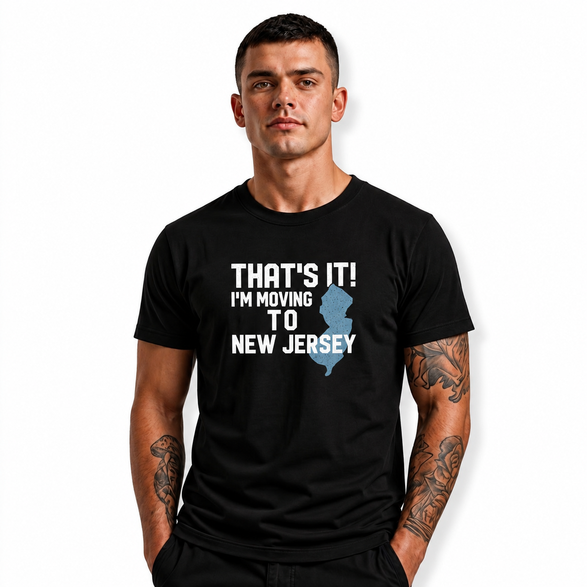 New Jersey Moving To State Map Humorous Graphic Shirt