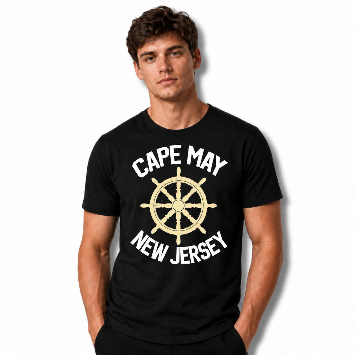New Jersey Cape May Ship Wheel Nautical Shirt