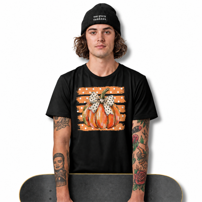 America Autumn Preppy Polka Dot Pumpkin Shirt