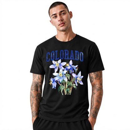 Colorado State Flower Columbine Floral Graphic Shirt
