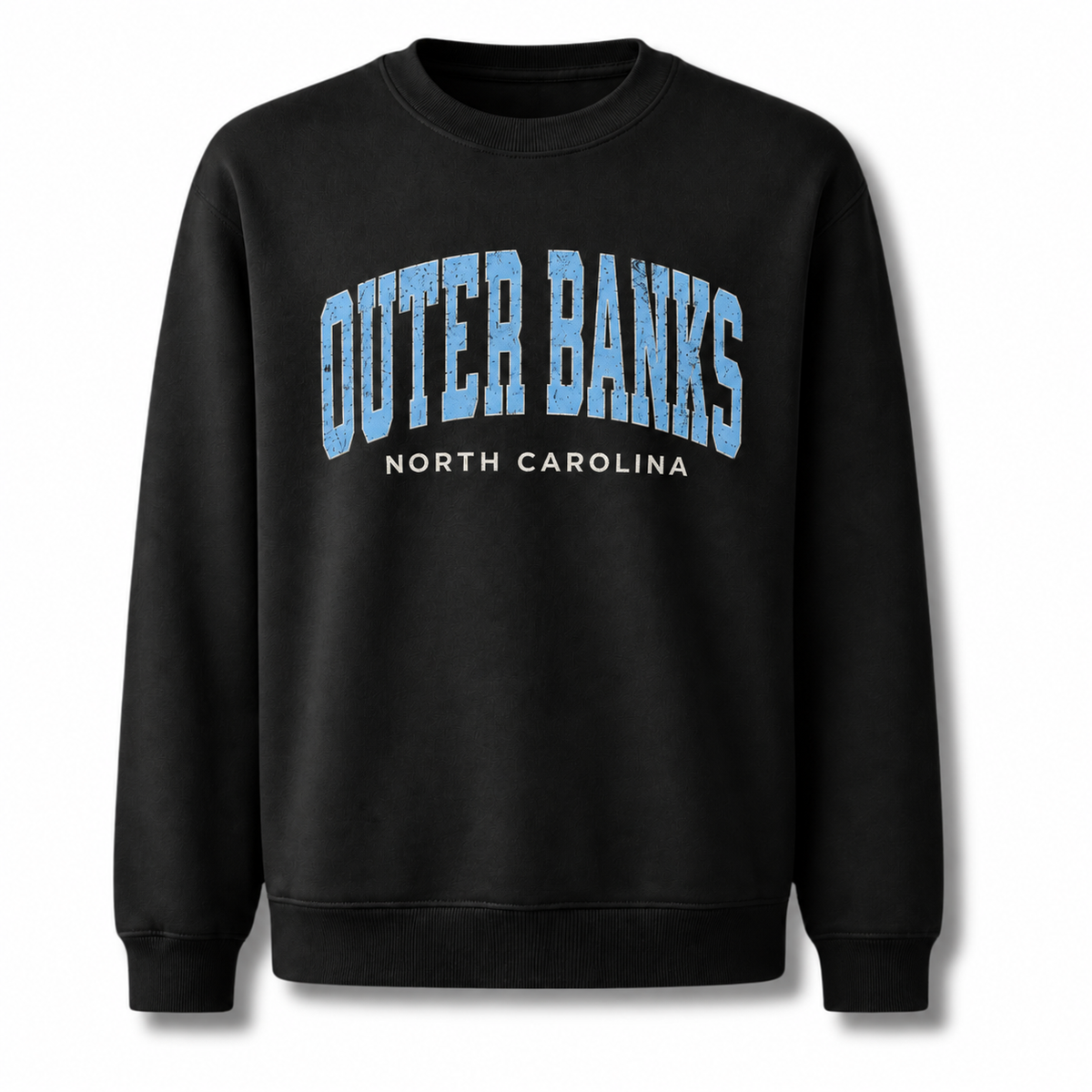 Outer Banks North Carolina Nautical Retro Beach Sweatshirt - Black