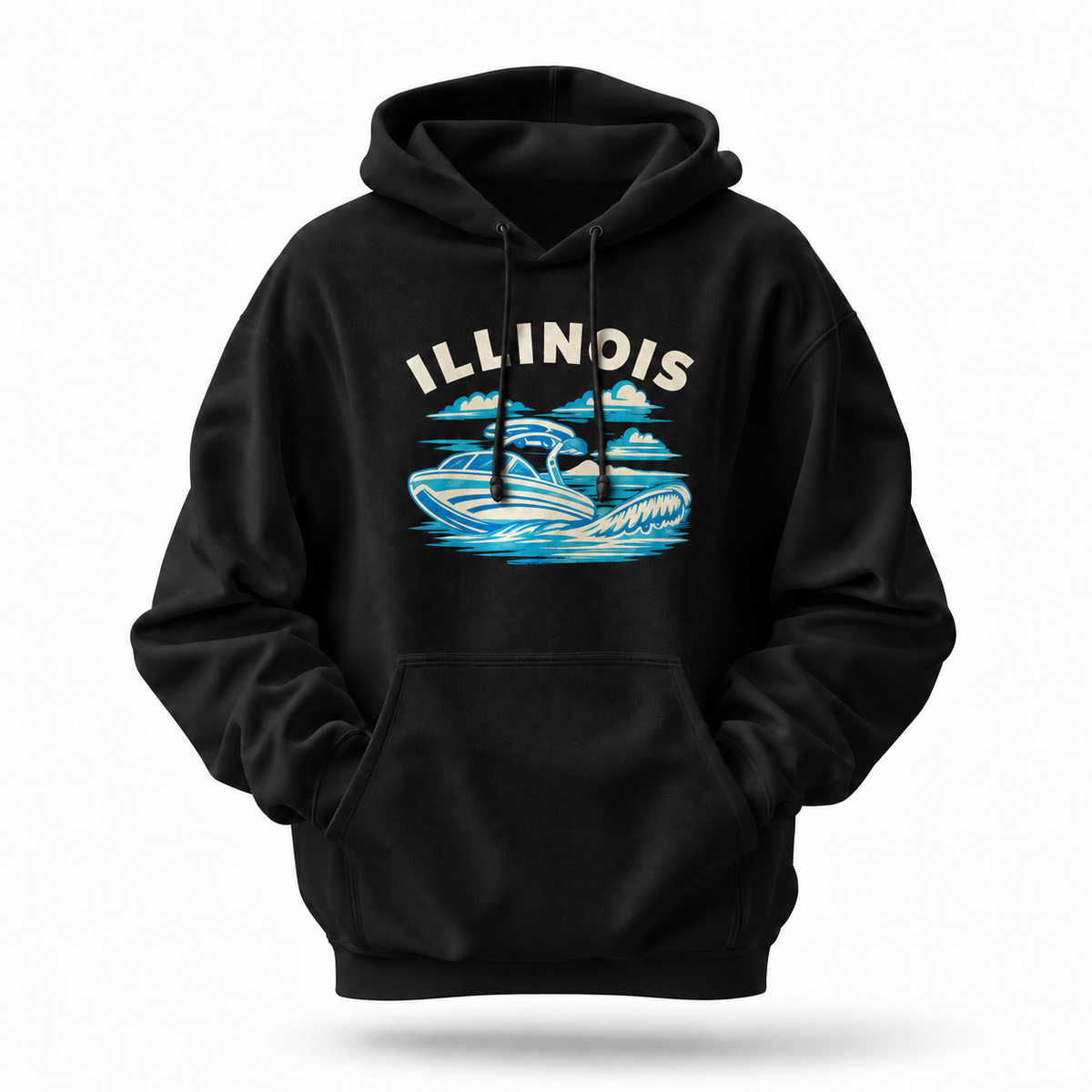 Illinois Speedboat Lake Life Vintage Hoodie