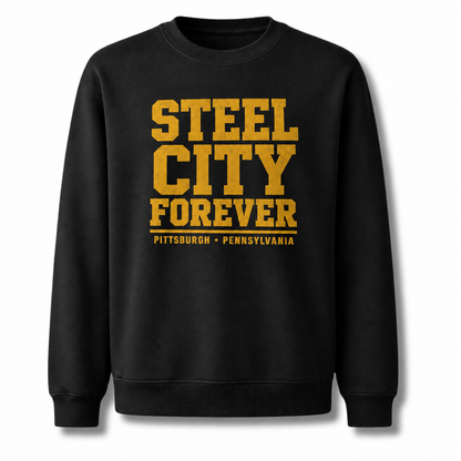 Pennsylvania Steel City Pittsburgh Athletic Vintage Sweatshirt - Black