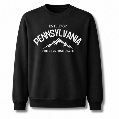Pennsylvania Mountain Nature Outdoor Trail Vintage Sweatshirt - Black