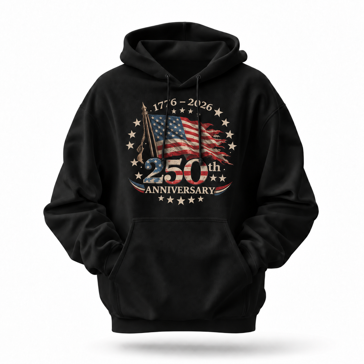 America 250th Anniversary 1776 2026 Flag Hoodie