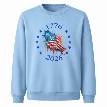 America 250th 1776 2026 Watercolor Flag Sweatshirt
