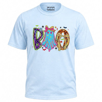 America Coquette Ghost Boo Neon Leopard Halloween Shirt