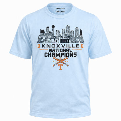 Tennessee Baseball 2024 National Champions Knoxville Skyline Shirt