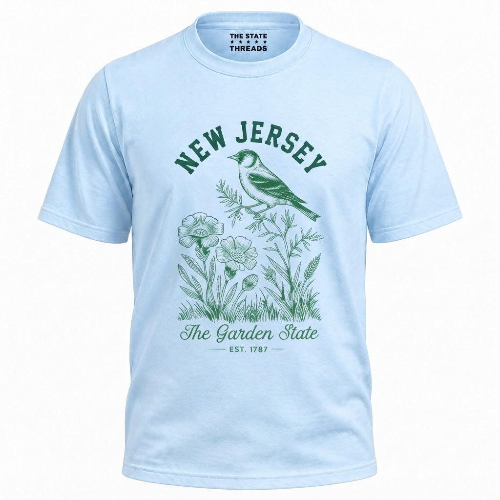 New Jersey Garden State Goldfinch Floral  shirt