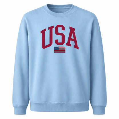 USA Arch Flag Minimalist Varsity Sweatshirt