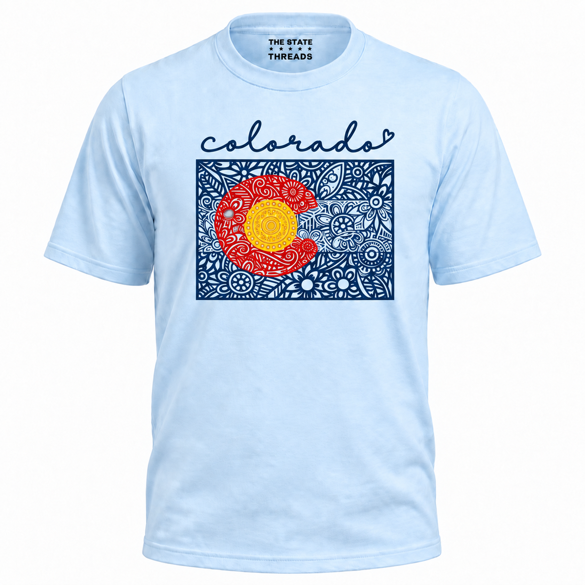 Colorado State Flag Floral Doodle Art Shirt